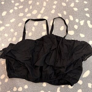 J. Crew black ruffle crop top NWT